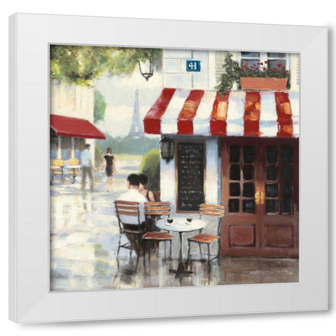 Relaxing at the Cafe II White Modern Wood Framed Art Print by Wiens, James