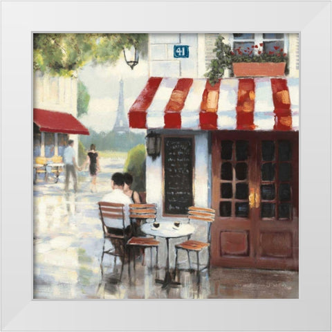 Relaxing at the Cafe II White Modern Wood Framed Art Print by Wiens, James