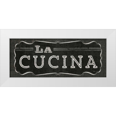 La Cuisine Chalk III White Modern Wood Framed Art Print by Pela Studio