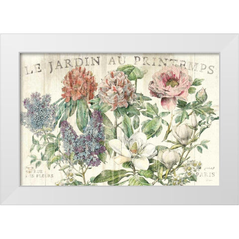 Le Jardin Printemps White Modern Wood Framed Art Print by Schlabach, Sue