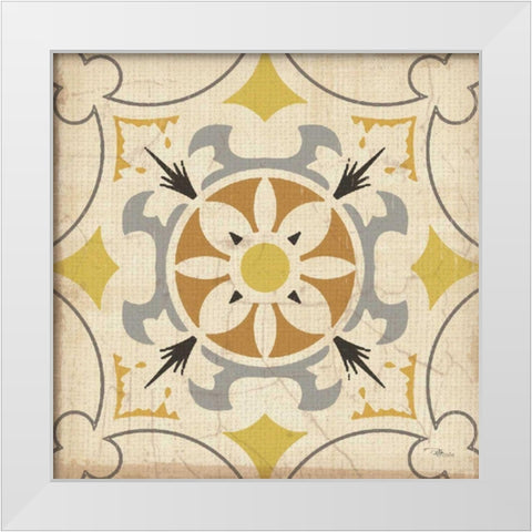 Gray  Glow Square XVI White Modern Wood Framed Art Print by Pela Studio