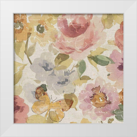 Romantic Poem II White Modern Wood Framed Art Print by Pela