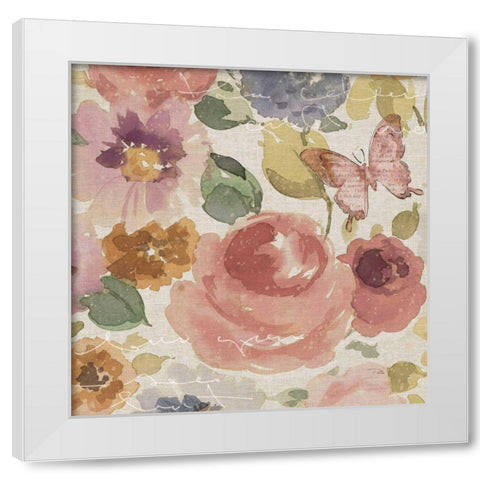 Romantic Poem III White Modern Wood Framed Art Print by Pela