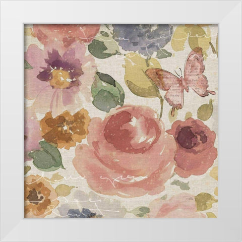 Romantic Poem III White Modern Wood Framed Art Print by Pela