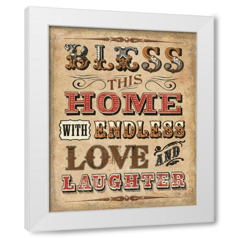Blessed I White Modern Wood Framed Art Print by Pela Studio