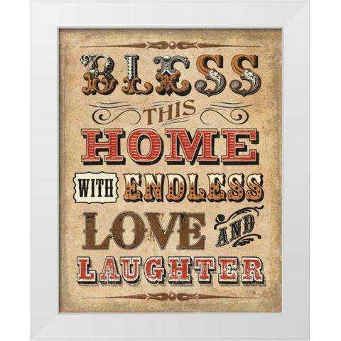 Blessed I White Modern Wood Framed Art Print by Pela Studio