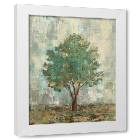 Verdi Trees II White Modern Wood Framed Art Print by Vassileva, Silvia