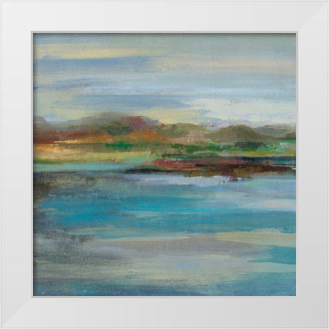 Northern Shore Square I White Modern Wood Framed Art Print by Vassileva, Silvia