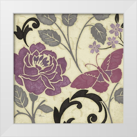 Perfect Petals I Lavender White Modern Wood Framed Art Print by Pela Studio