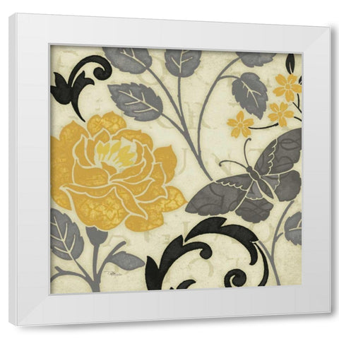 Perfect Petals I Yellow White Modern Wood Framed Art Print by Pela Studio