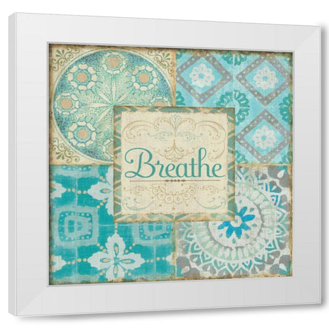 Ocean Tales Tile V White Modern Wood Framed Art Print by Pela Studio