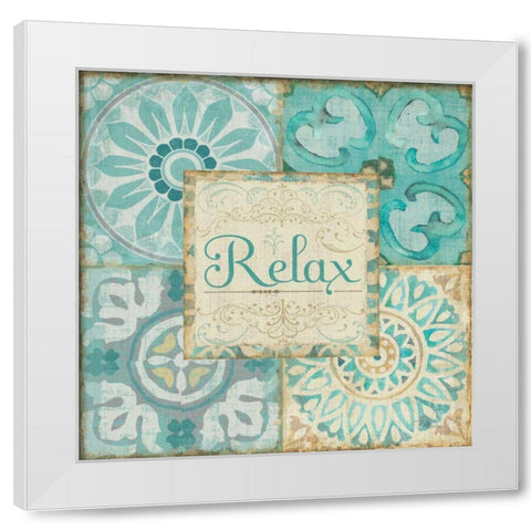 Ocean Tales Tile VI White Modern Wood Framed Art Print by Pela Studio