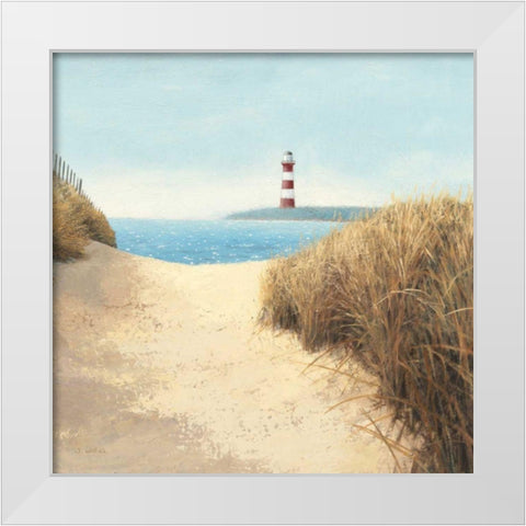 Beach Path Square White Modern Wood Framed Art Print by Wiens, James