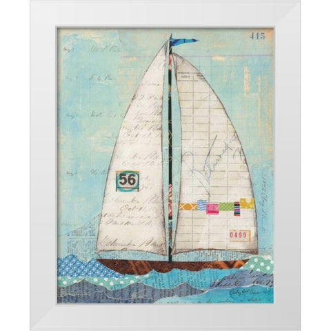 At the Regatta IV White Modern Wood Framed Art Print by Prahl, Courtney