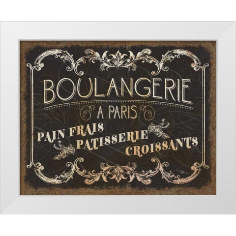 Parisian Signs White Modern Wood Framed Art Print by Pela Studio