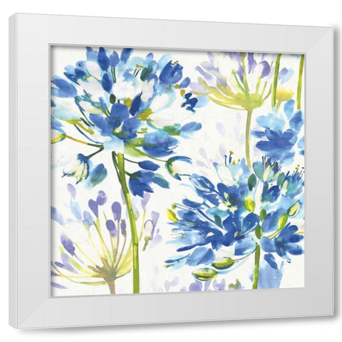 Blue Medley III White Modern Wood Framed Art Print by Wild Apple Portfolio