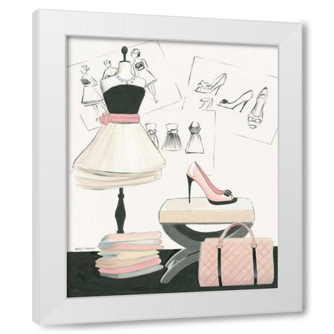 Dress Fitting I White Modern Wood Framed Art Print by Fabiano, Marco