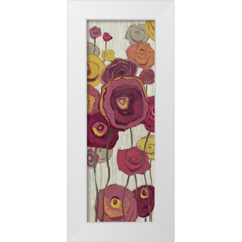 Lemongrass in Plum Panel I White Modern Wood Framed Art Print by Novak, Shirley