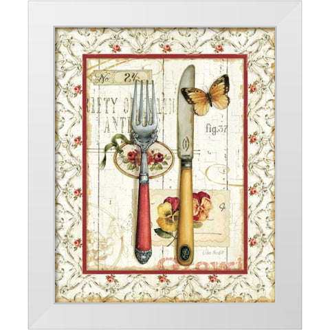Rose Garden Utensils I Red White Modern Wood Framed Art Print by Audit, Lisa