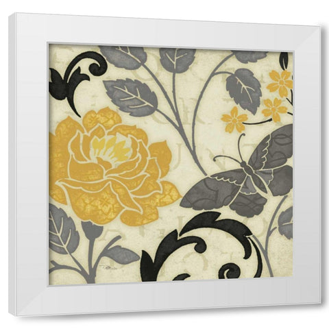 Perfect Petals I Yellow White Modern Wood Framed Art Print by Pela Studio