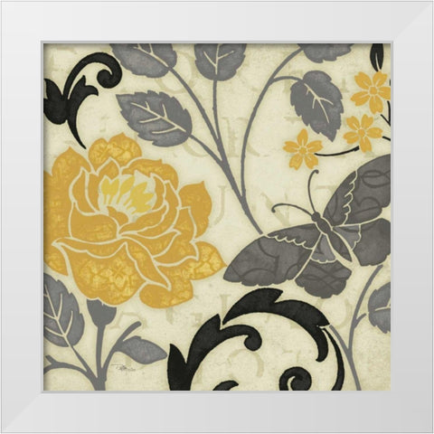 Perfect Petals I Yellow White Modern Wood Framed Art Print by Pela Studio