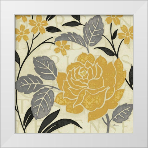 Perfect Petals II Yellow White Modern Wood Framed Art Print by Pela Studio