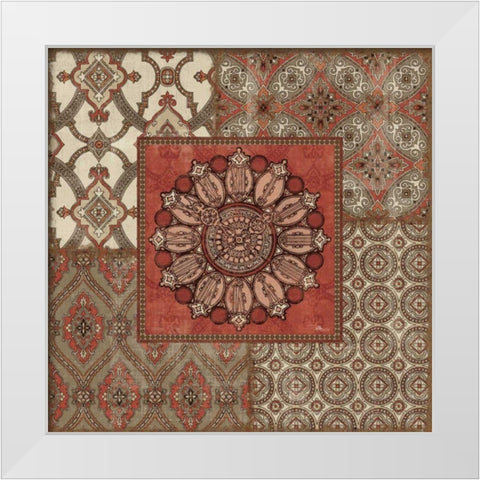 Venetian Patchwork IV White Modern Wood Framed Art Print by Pela Studio