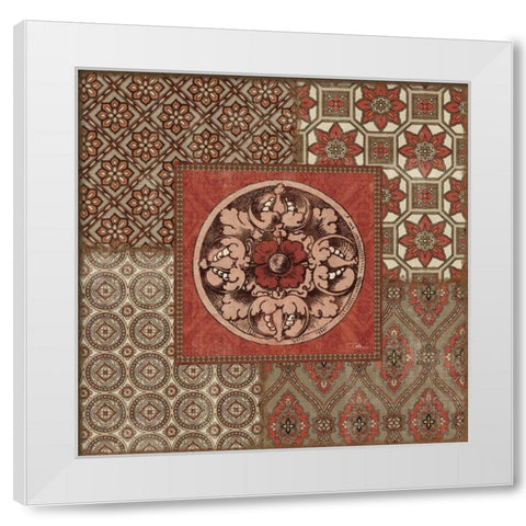Venetian Patchwork V White Modern Wood Framed Art Print by Pela Studio