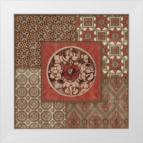 Venetian Patchwork V White Modern Wood Framed Art Print by Pela Studio