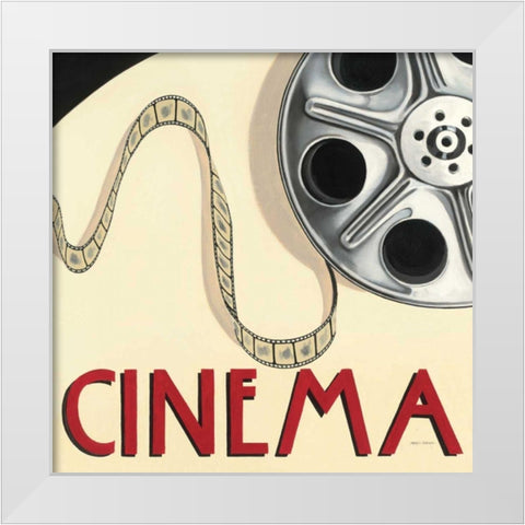 Cinema White Modern Wood Framed Art Print by Fabiano, Marco