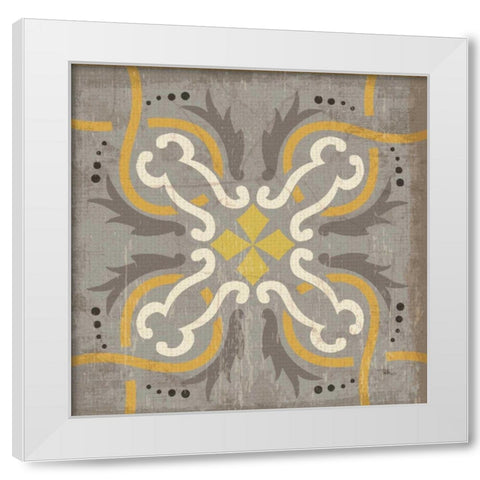 Golden Glow Square XV White Modern Wood Framed Art Print by Pela Studio