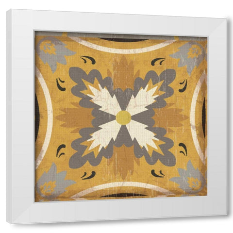Golden Glow Square XVIII White Modern Wood Framed Art Print by Pela Studio
