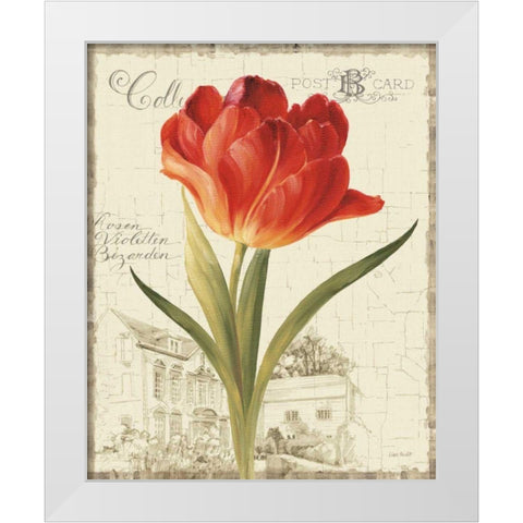Garden View III - Red Tulip White Modern Wood Framed Art Print by Audit, Lisa