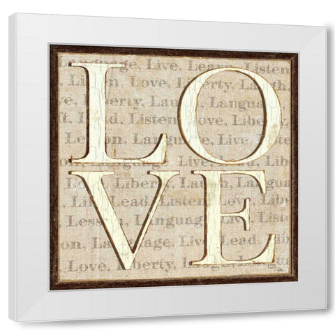 L is for Love White Modern Wood Framed Art Print by Pela