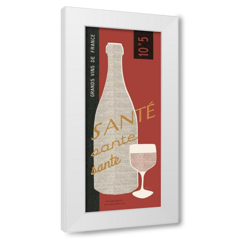 Red Wine Toast White Modern Wood Framed Art Print by Schlabach, Sue