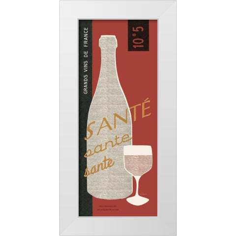 Red Wine Toast White Modern Wood Framed Art Print by Schlabach, Sue