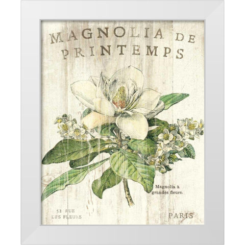 Magnolia de Printemps White Modern Wood Framed Art Print by Schlabach, Sue