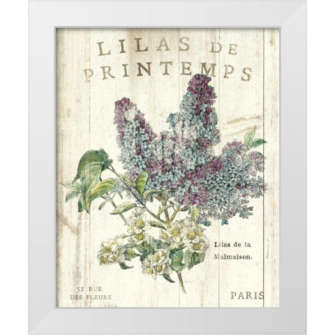 Lilas de Printemps White Modern Wood Framed Art Print by Schlabach, Sue