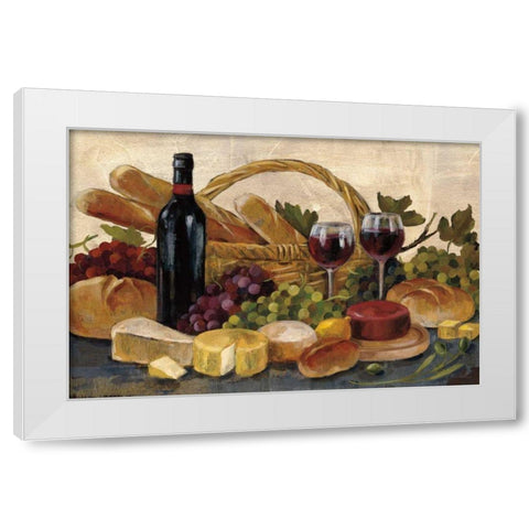 Tuscan Evening Wine Crop White Modern Wood Framed Art Print by Vassileva, Silvia