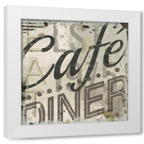 Restaurant Sign II White Modern Wood Framed Art Print by Mullan, Michael