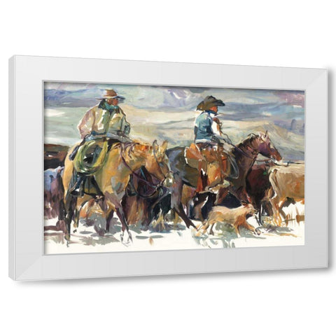 The Roundup White Modern Wood Framed Art Print by Hageman, Marilyn