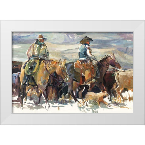 The Roundup White Modern Wood Framed Art Print by Hageman, Marilyn