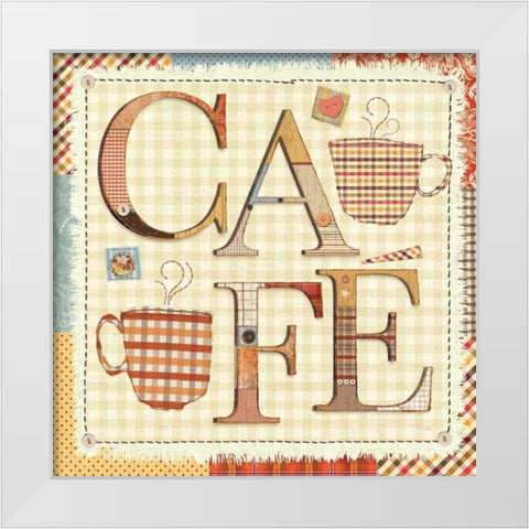 Patchwork Cafe I White Modern Wood Framed Art Print by Pela Studio