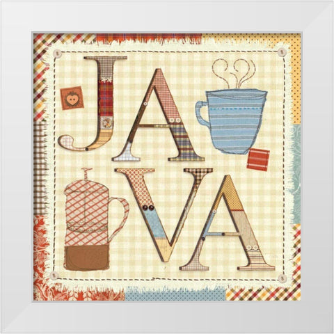 Patchwork Cafe II White Modern Wood Framed Art Print by Pela Studio