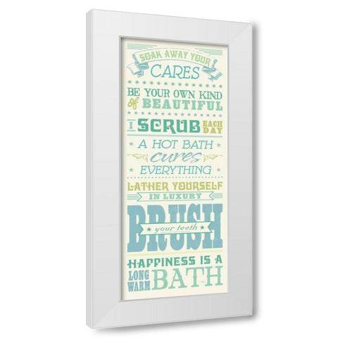 Wash Up III White Modern Wood Framed Art Print by Pela Studio