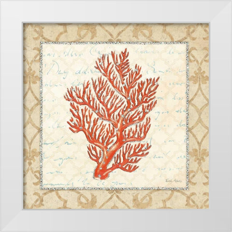 Coral Beauty Light I White Modern Wood Framed Art Print by Adams, Emily