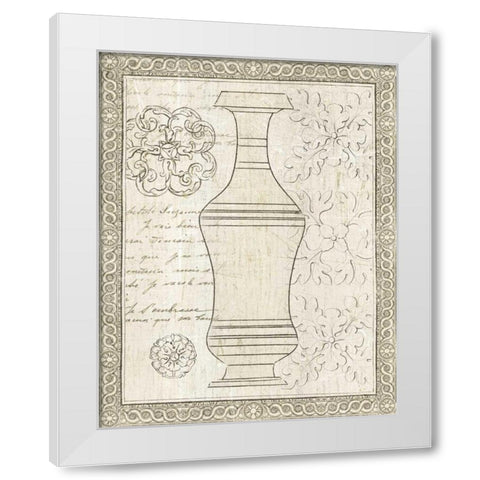 Restoration Period Urn I White Modern Wood Framed Art Print by Wild Apple Portfolio