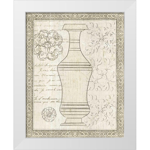 Restoration Period Urn I White Modern Wood Framed Art Print by Wild Apple Portfolio