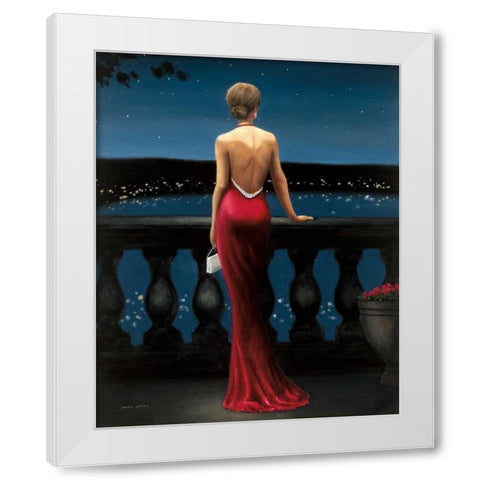 Thinking of Him White Modern Wood Framed Art Print by Wiens, James