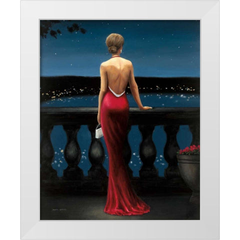 Thinking of Him White Modern Wood Framed Art Print by Wiens, James